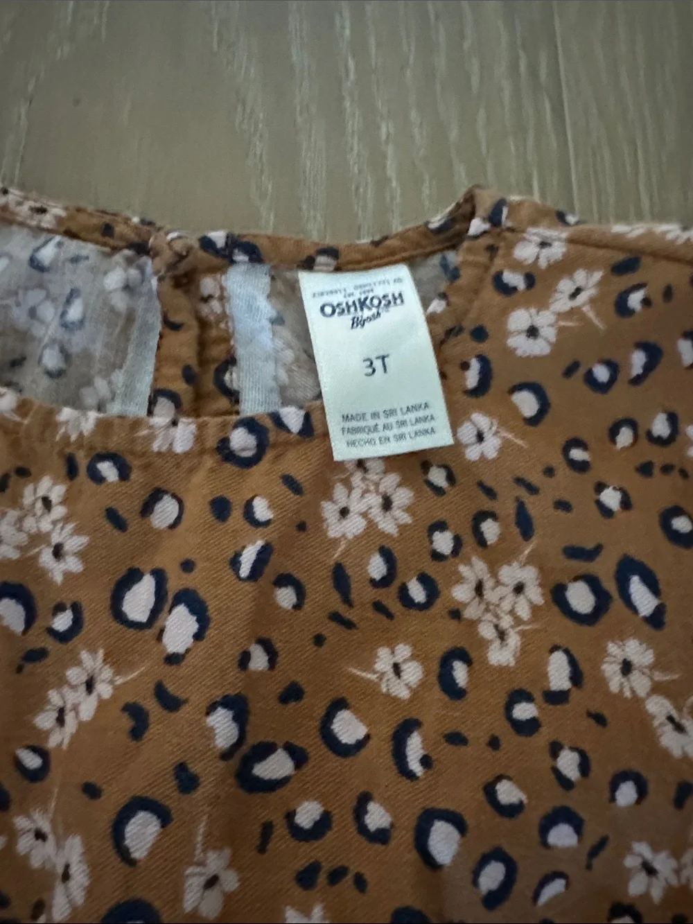 OshKosh B'gosh Brown Leopard Print Long-Sleeve Tiered Dress
